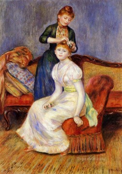  Renoir Oil Painting - the coiffure Pierre Auguste Renoir